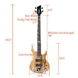 4 String Burning Fire enclosed H-H Pickup Electric Bass Guitar 20W Amplifier