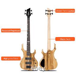 4 String Burning Fire enclosed H-H Pickup Electric Bass Guitar 20W Amplifier