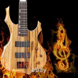 4 String Burning Fire enclosed H-H Pickup Electric Bass Guitar 20W Amplifier