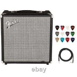 Fender Rumble 25 V3 Bass Amp with Fender 12-Pack Guitar Picks & Instrument Cable