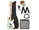 Fender Squier Affinity Precision Bass Pj Surf Green Bundle With Rumble 15 Ampl