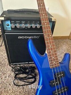 Ibanez mikro bass guitar and amp, in okay condition, short scale bass guitar