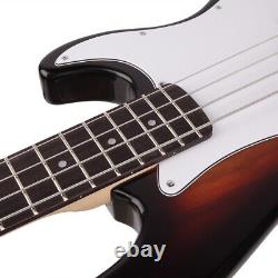 New Professional 4 String GP Glarry Electric Bass Guitar with 20W AMP, Sunset