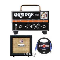 Orange Amps Micro Dark Terror 20 Watt Amp Head with Cabinet and TRS Cable