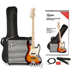 Squier Affinity Jazz Bass LE Pack withRumble 15W Bass Combo Amp 3-Color Sunburst