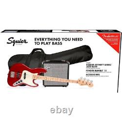 Squier Affinity Jazz Bass LE Pack withRumble 15W Bass Combo Amp Candy Apple Red