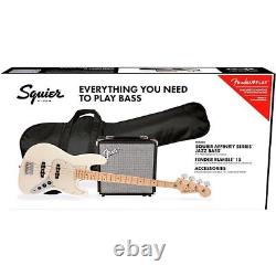 Squier Affinity Jazz Bass Limited-Edition Pack With Fender Rumble, Olympic White