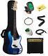 Stedman Beginner Series Bass Guitar Bundle With 15-watt Amp Gig Bag Instrument