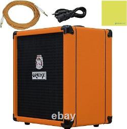 Amplificateur Combo pour Guitare Liquid Audio Orange Crush Bass 25W avec Bundle de Câble de 10ft