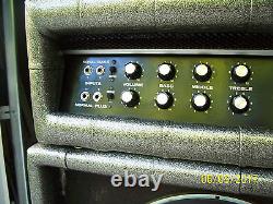 Amplificateur à lampes en argent Plush Royal Bass 1060S. Tête d'ampli V. Clean original de 1968-72