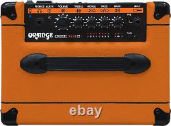 Amplificateur combo Orange Crush Bass 25 pour guitare avec ensemble de 10 pieds de câble tissé Orange pour instrument.