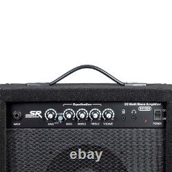 Amplificateur combo pour guitare basse électrique 20 Watt 1x8 avec enceinte AUX noire