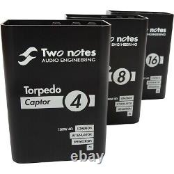 Deux Notes AE Torpedo Captor Loadbox/Attenuator/DI Noir 8 Ohm Remis à Neuf