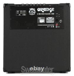 Écrasement orange Bass 100 1x15 Ampli combo de basse 100 watts Noir