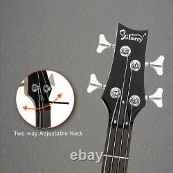 Guitare basse électrique 4 cordes de taille normale avec micros SS et kit d'ampli Glarry GIB en bois massif