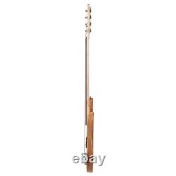 Guitare basse électrique à 4 cordes Glarry pour droitier avec clé de réglage de couleur bois robuste