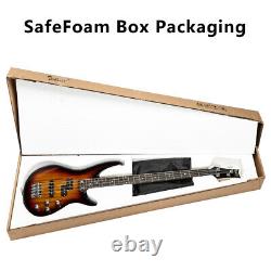 Guitare basse électrique à 4 cordes de taille normale avec micros SS et kit d'ampli Sunset de Glarry GIB