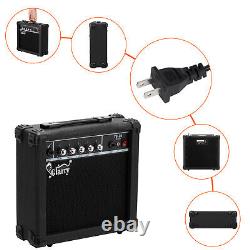 Guitare basse électrique avec micros H-H et amplificateur 20W, 4 cordes en feu.