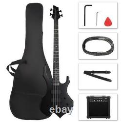 Guitare basse électrique pour étudiant d'école avec ampli de 20W et sac de transport.