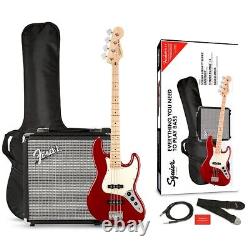 Pack Squier Affinity Jazz Bass LE avec ampli combo Rumble 15W pour basse Candy Apple Red