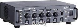 Peavey Max Series MiniMAX v2 600-Watt Mini Bass Amp Head 2023 would be translated as 'Tête d'ampli de basse MiniMAX v2 de la série Peavey Max, 600 watts, modèle Mini 2023' in French.
