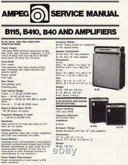 Tête d'ampli basse Ampeg B-40 des années 1970, fonctionne ! (Veuillez lire la description)
